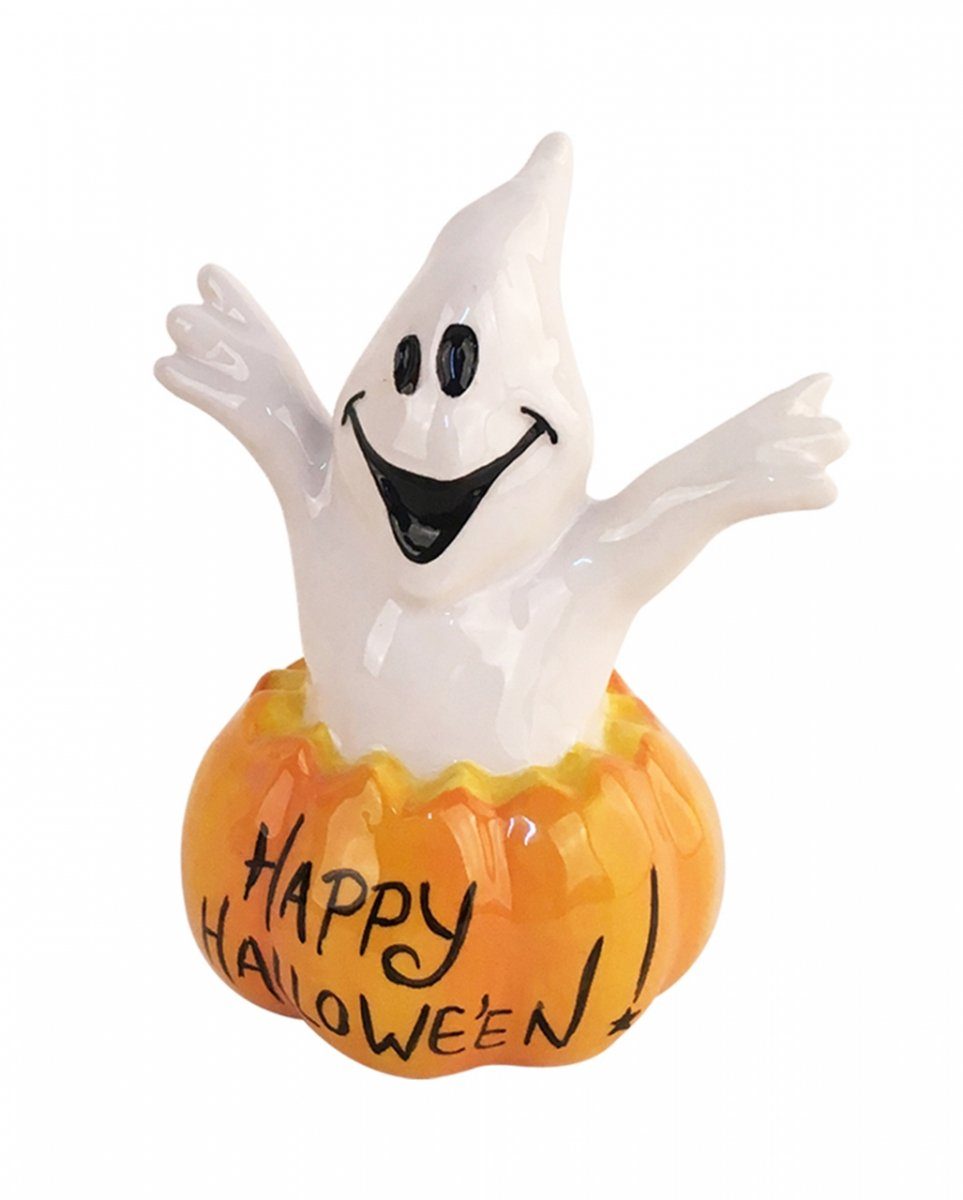 & & Horror-Shop Halloween Happy Kürbis Dekofigur Pfefferstreu Geist Salz