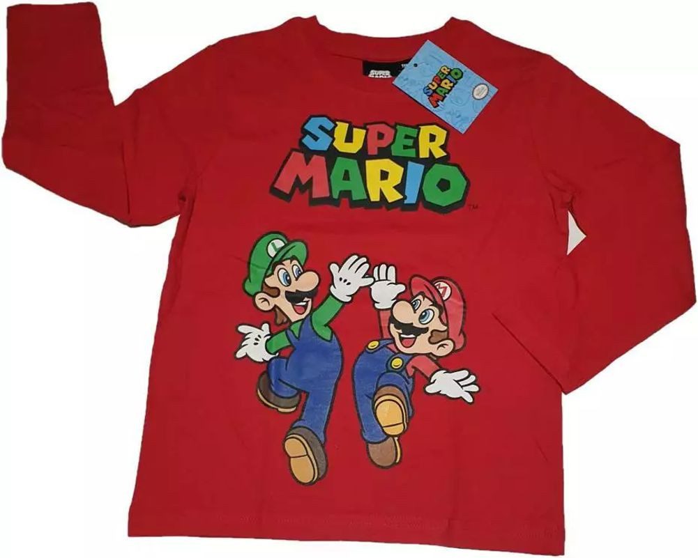Super Mario Longsleeve Super Mario Longsleeve T-Shirt Jungen und Mädchen 104 -152 cm