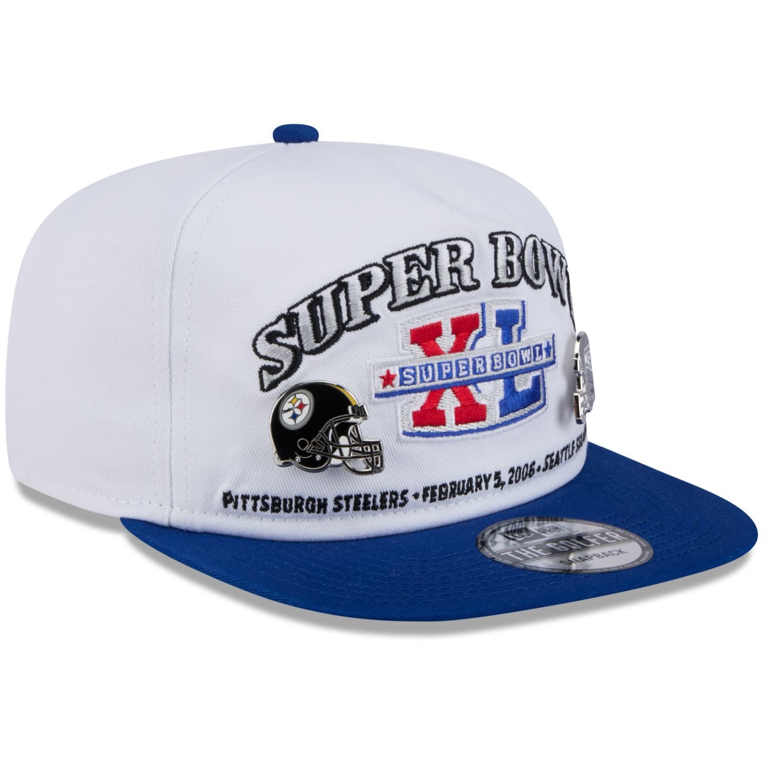 New Era Snapback Cap Golfer SUPER BOWL PIN Steelers Seahawks