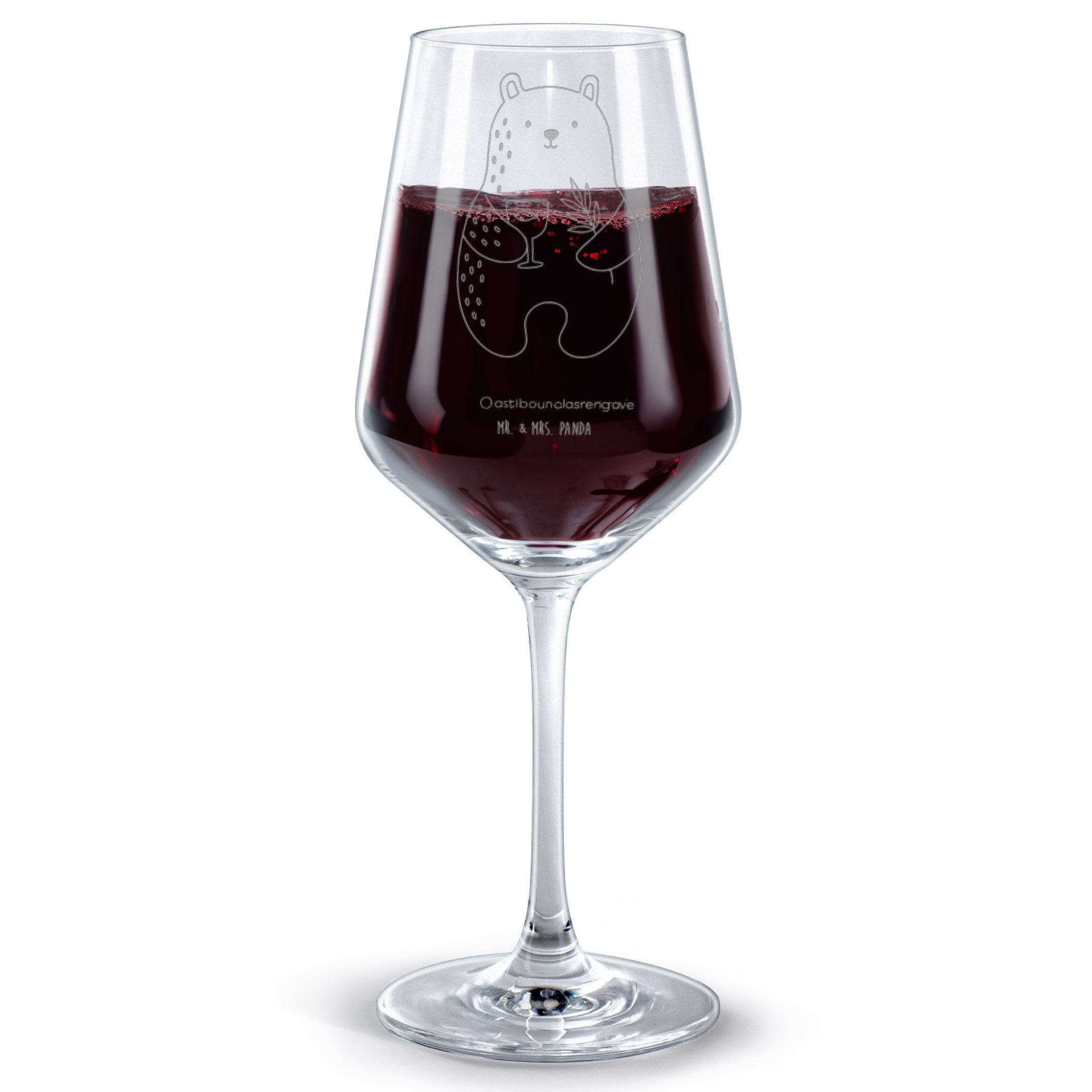 Mr. & Mrs. Panda Rotweinglas Bär Konfirmation, glas für rotwein, Transparent, Konfirmation, Kirche, Premium Glas, Rotweinkelch Rotweinglas mit Gravur Weinglas Für Rotwein