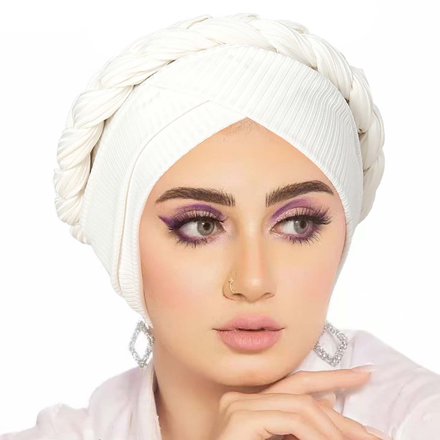 nsihing Turbanmütze Damen Turban Geflecht Kopfbedeckung Kopftücher Chemo Kappe