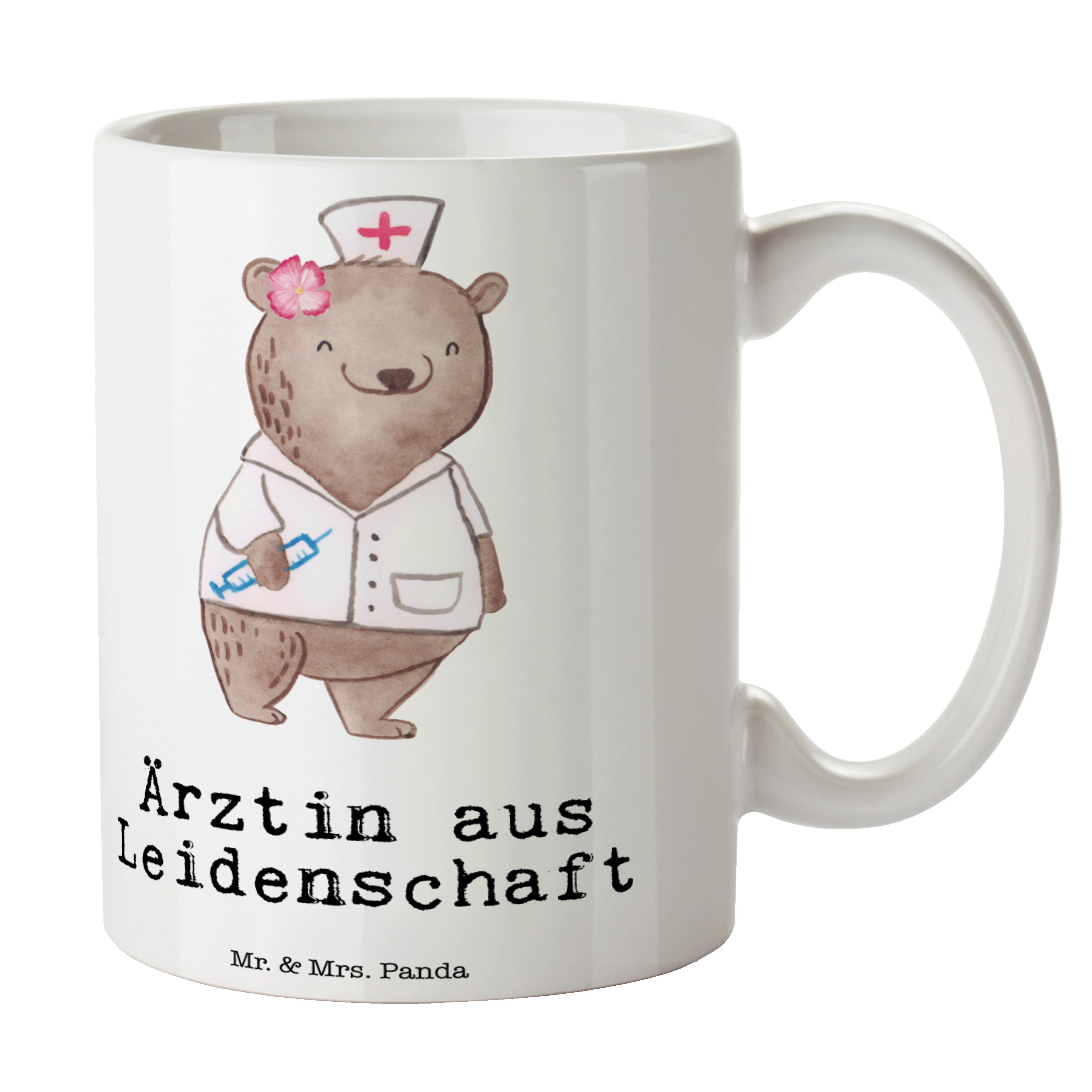 Med, - Doktortitel, Weiß - Ärztin Mrs. Geschenk, & Tasse Schenken, aus Panda Mr. Leidenschaft Keramik