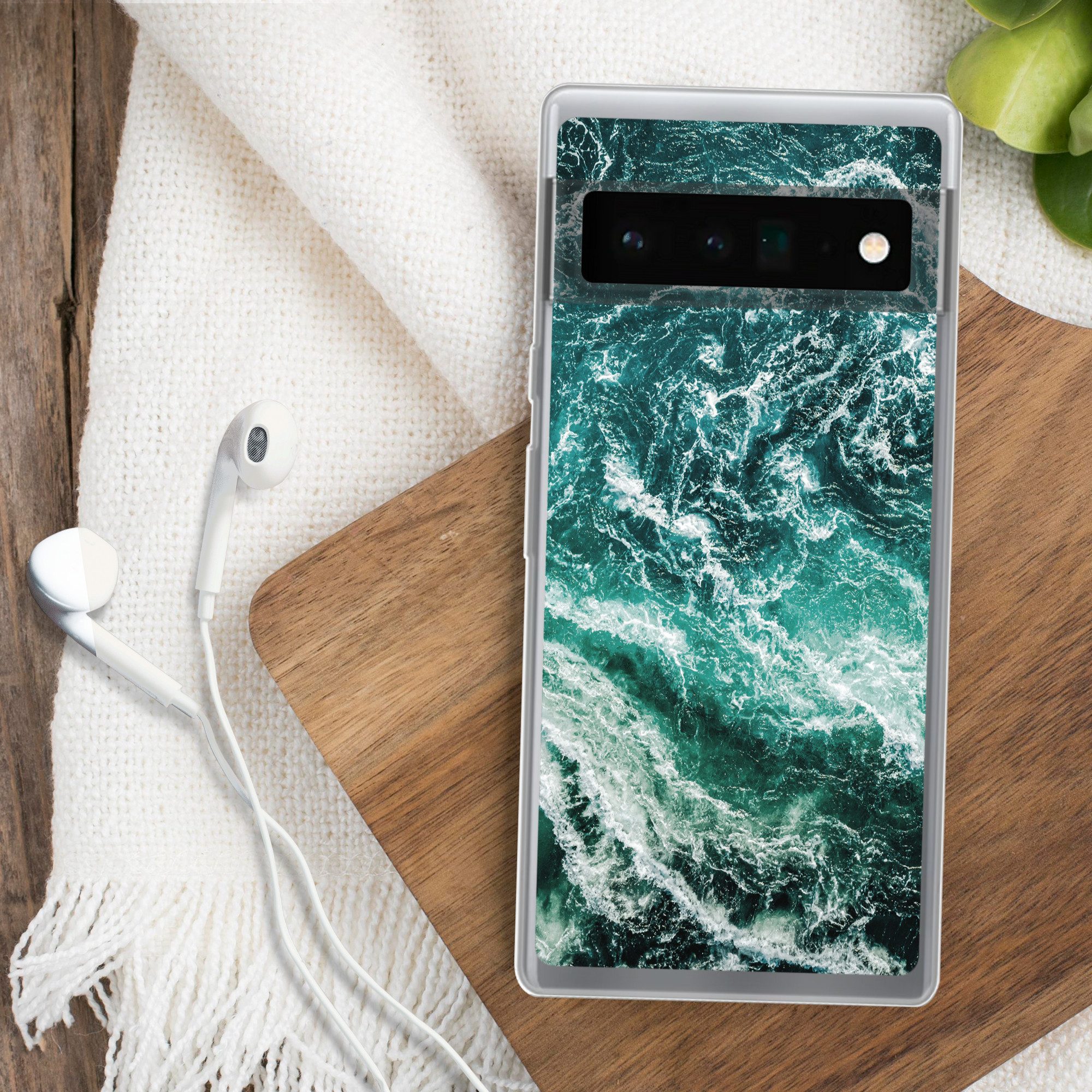MuchoWow Handyhülle für Google Pixel 6 Pro Marmor - Gemustert - Natursteine, Handy Case, Silikon, Bumper Case Dünn