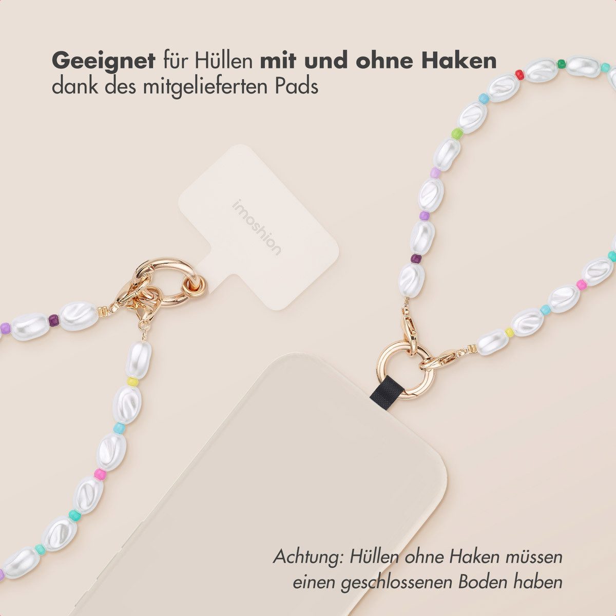 imoshion Smartphone-Tragegurt imoshion Farbige Handyketten Set mit Perlen – Rosa, (2-tlg) – Bild 5 von 5