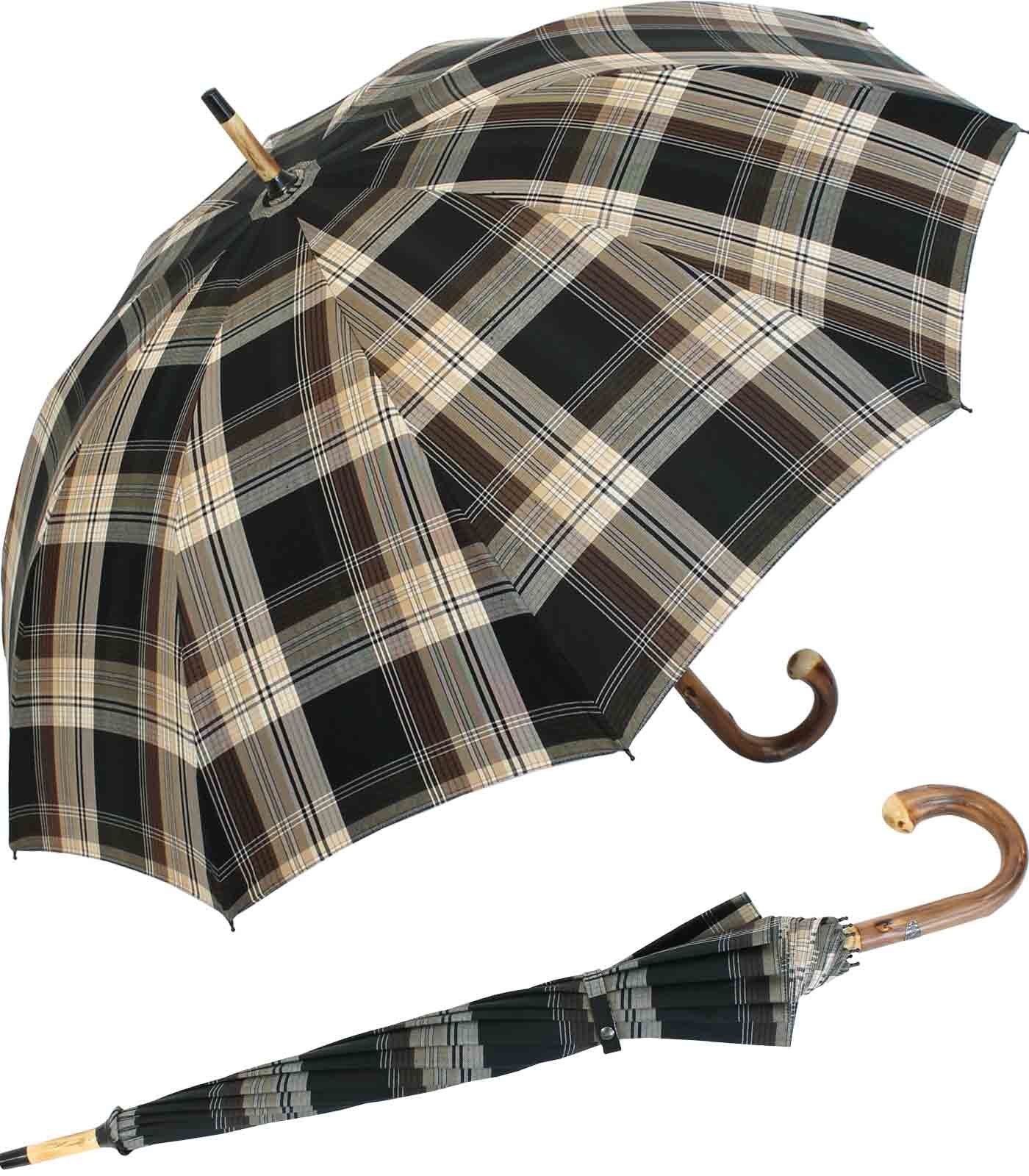 doppler® Langregenschirm Herren Begleiter Griff, edle Manufaktur für handgearbeite und der Kastanienstock mit Herrenschirm