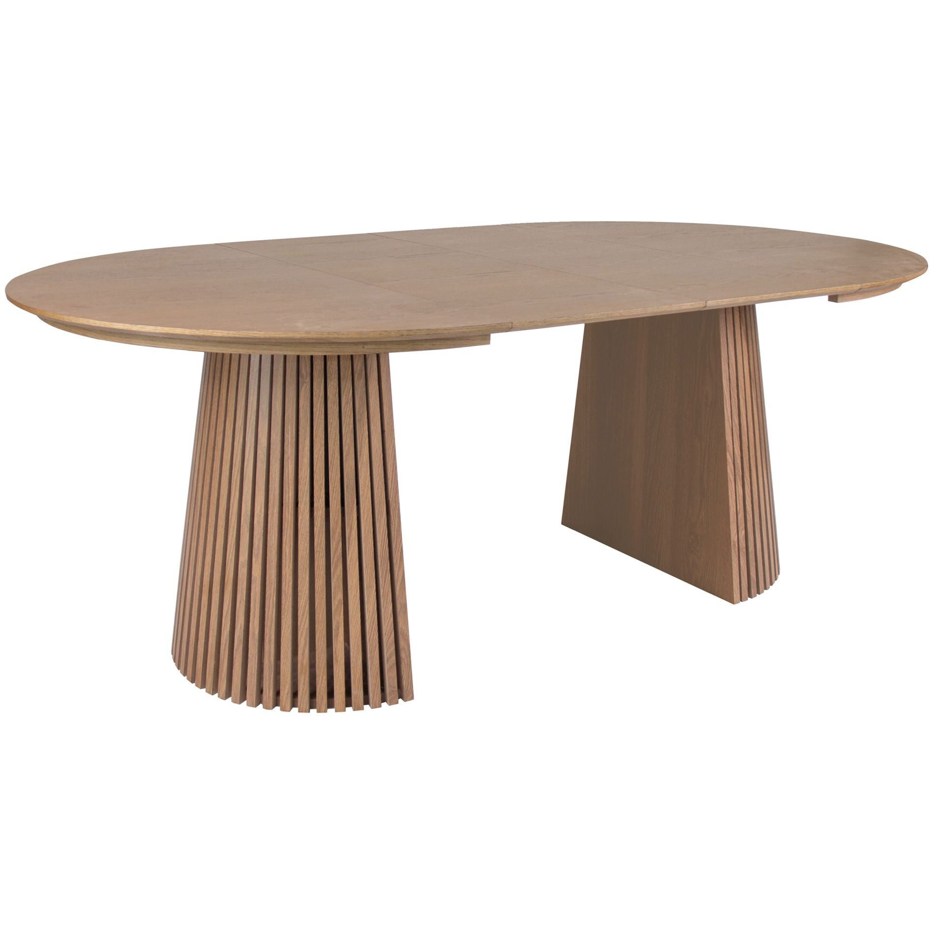 Selsey Esstisch Formisty, Design-Ausziehtisch 120–200 x 120 cm – Lamellenoptik – MDF furniert