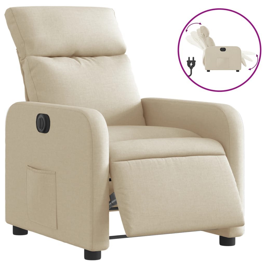 vidaXL Sessel Relaxsessel Elektrisch Creme Stoff günstig online kaufen
