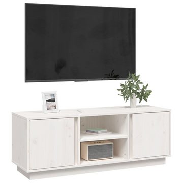 furnicato TV-Schrank Weiß 110x35x40,5 cm Massivholz Kiefer