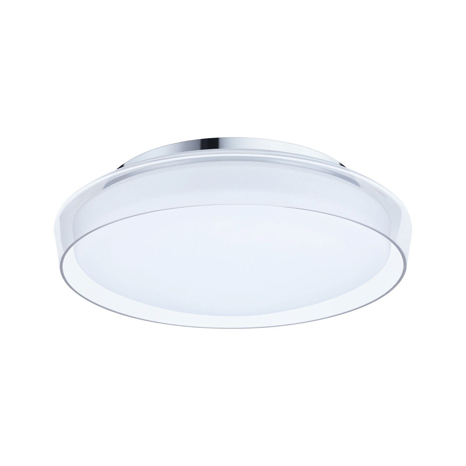 Paulmann LED Deckenleuchte Selection Bathroom Luena IP44, 3000K Chrom 230V Glas/Metall, LED fest integriert, Warmweiß