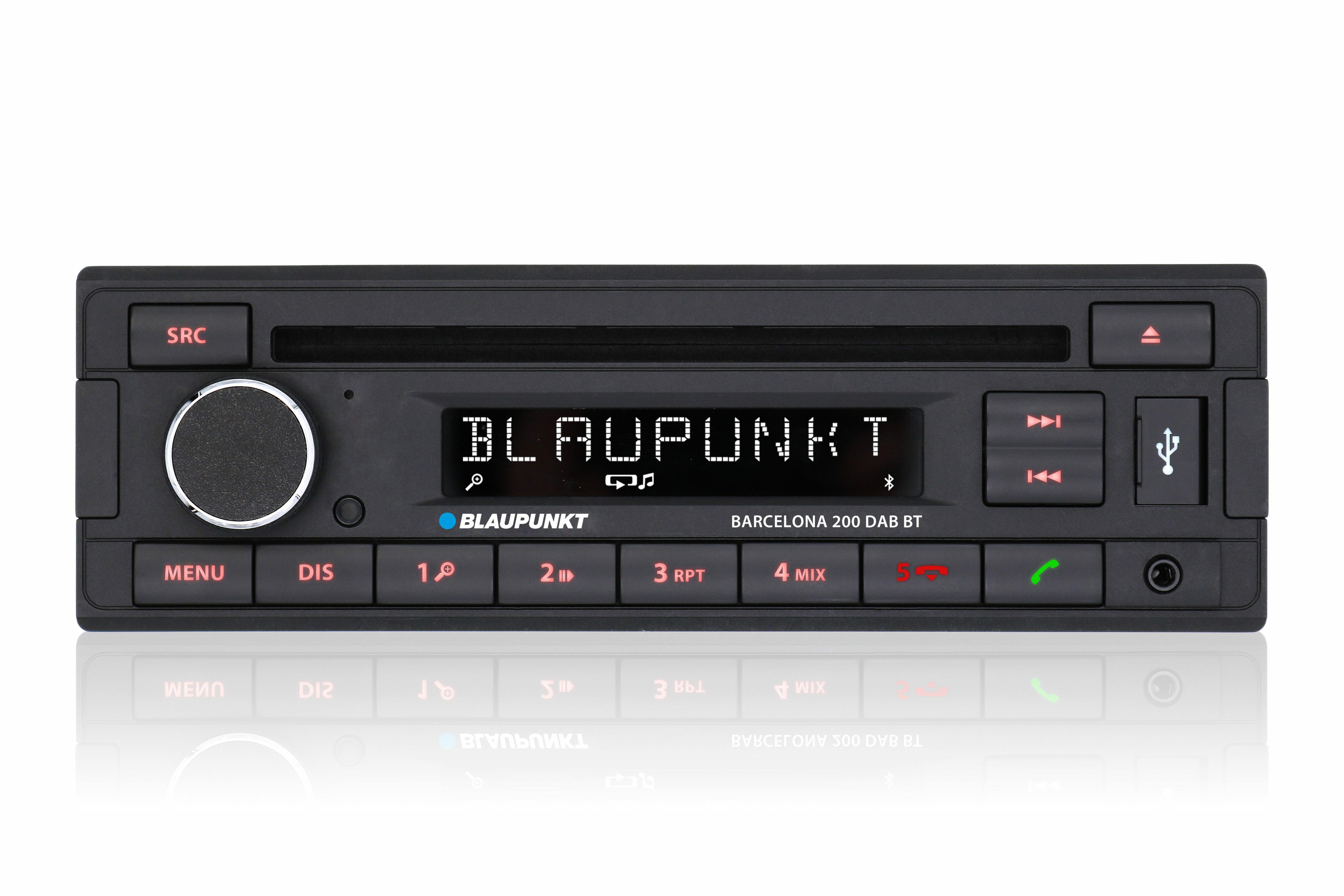 Blaupunkt BARCELONA 200 DAB BT Bluetooth DAB CD MP3 USB Autoradio (RDS, AM/FM Radio, Animiertes Display, 1 DIN, RDS, AM/FM Radio, Animiertes Display, 1 DIN)