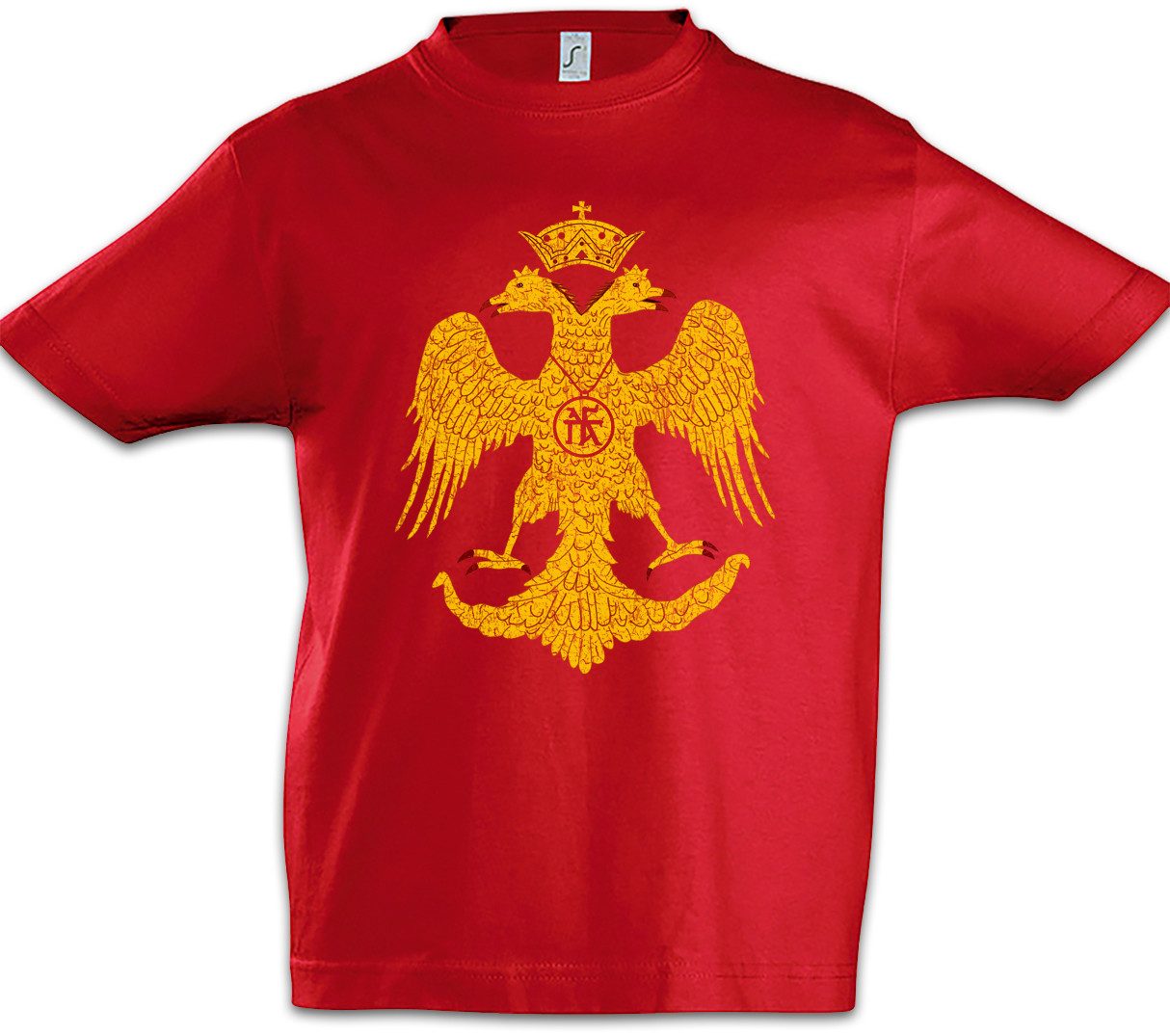 Print-Shirt Byzantium Eagle Flag I Kinder T-Shirt Rom Rome Roman Legion Römisches
