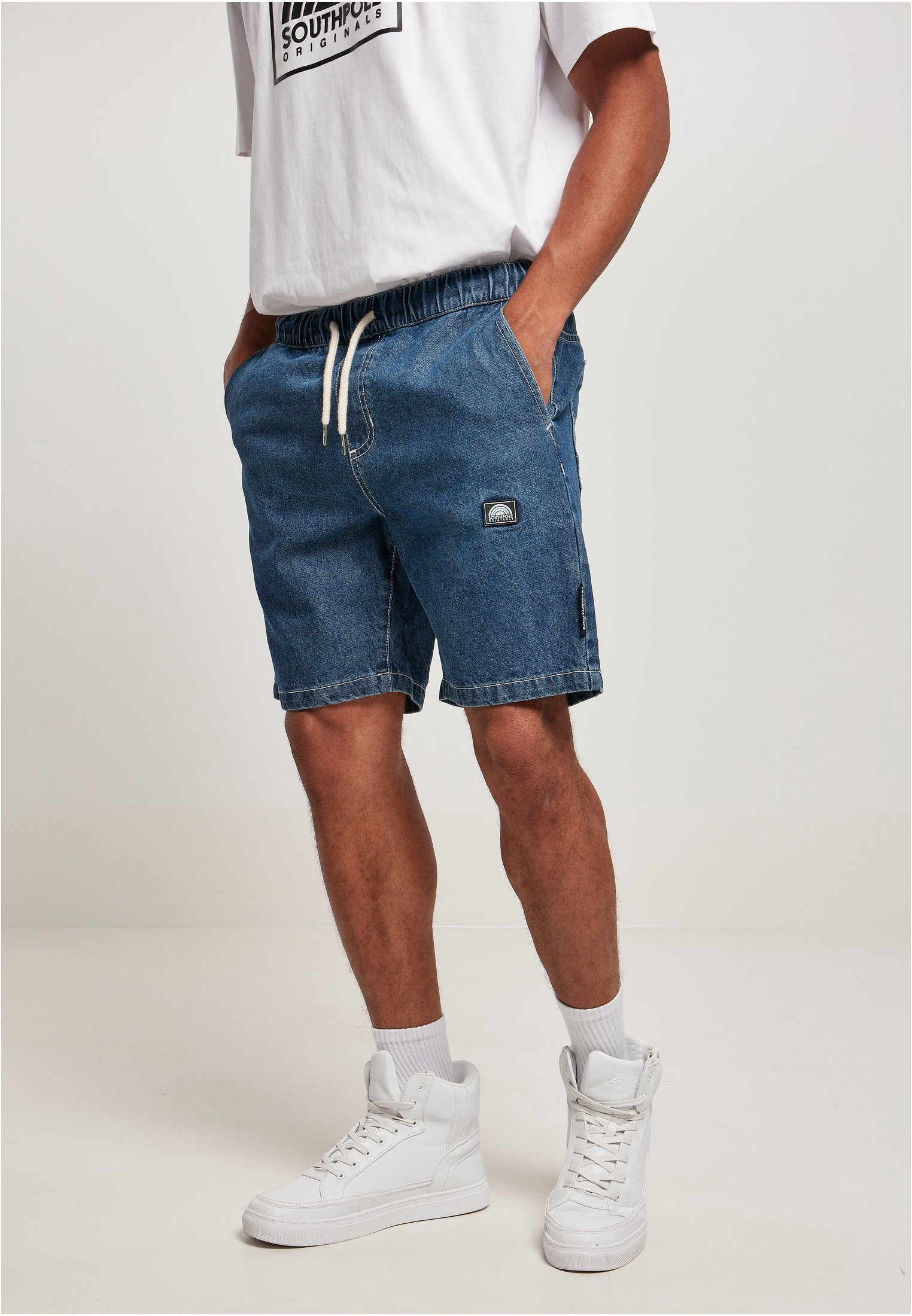 Southpole Stoffhose Herren Shorts Shorts Jeans mit Bund Herren elastischem Southpole Denim (1-tlg)