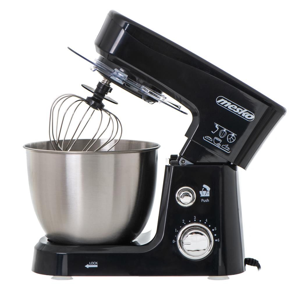 Mesko Küchenmaschine MS 4217, 1200 W, 3,5 l Schüssel, planetarische Rührmaschine, Knetmaschine, Edelstahl, schwarz