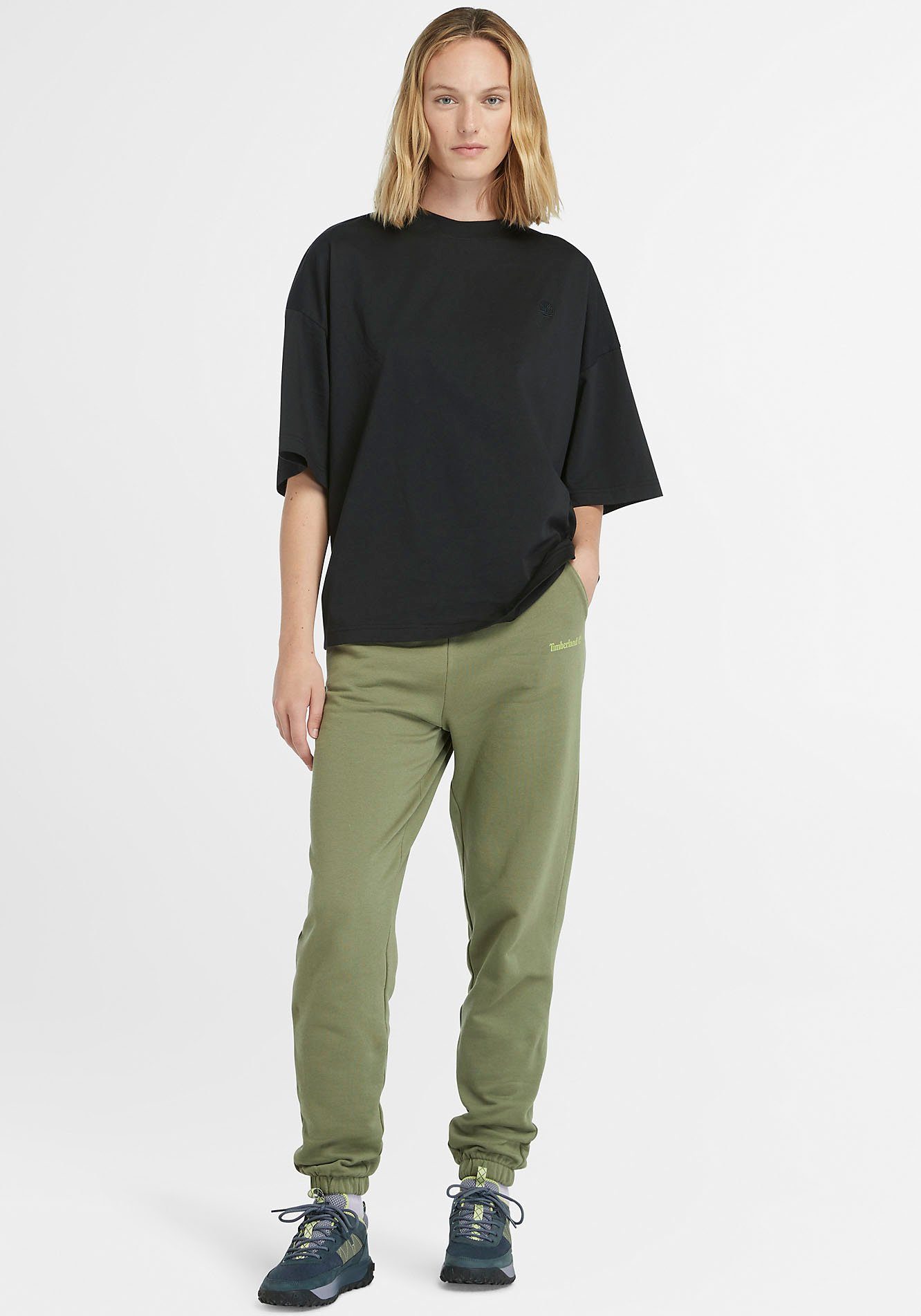 Timberland T-Shirt DUNSTAN SHORT SLEEVE OVERSIZE TEE mit Rundhalsausschnitt mit Rippbündchen, aus Baumwolle