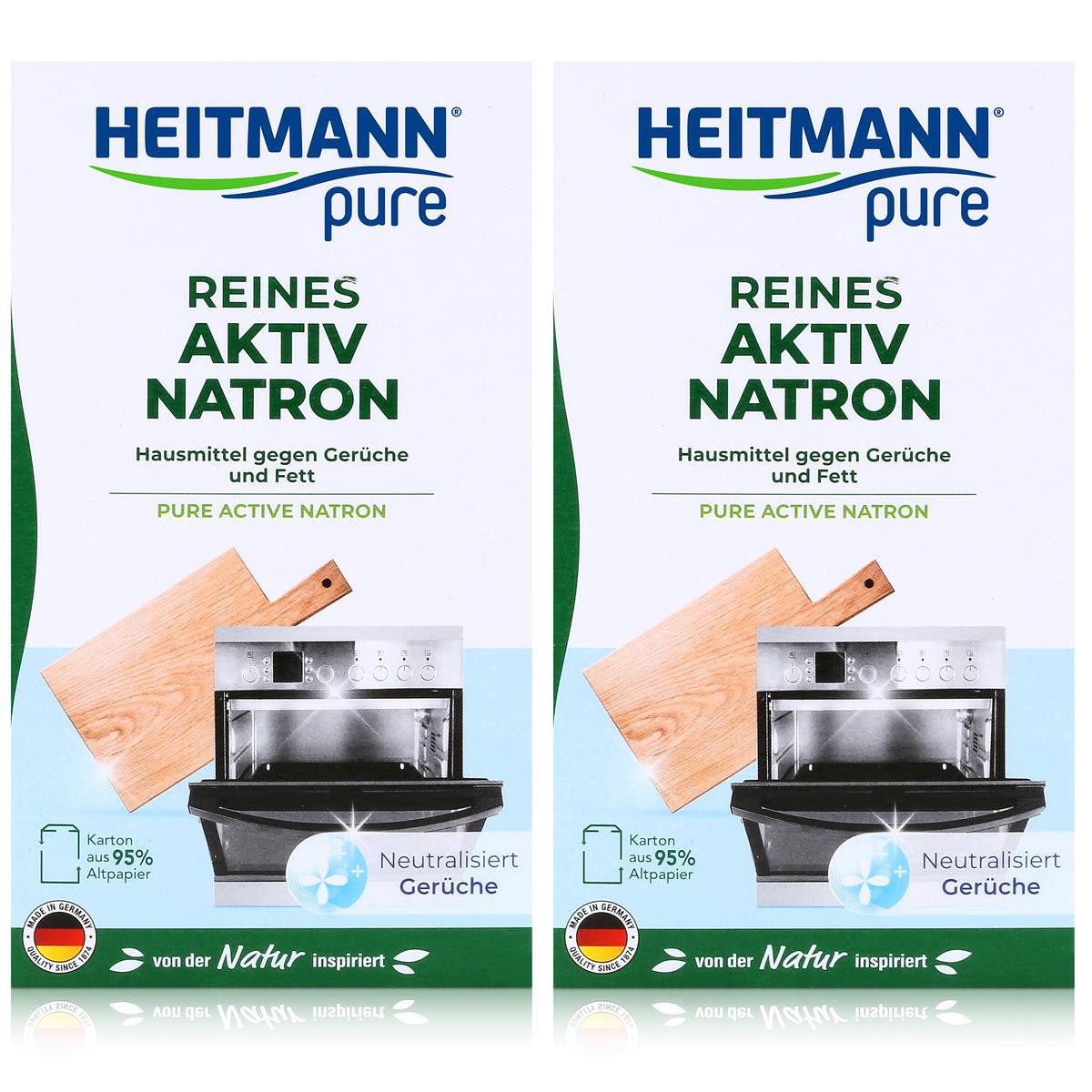 HEITMANN Heitmann pure Reines Aktiv Natron 450g neutralisiert Gerüche (2er Pack Küchenreiniger