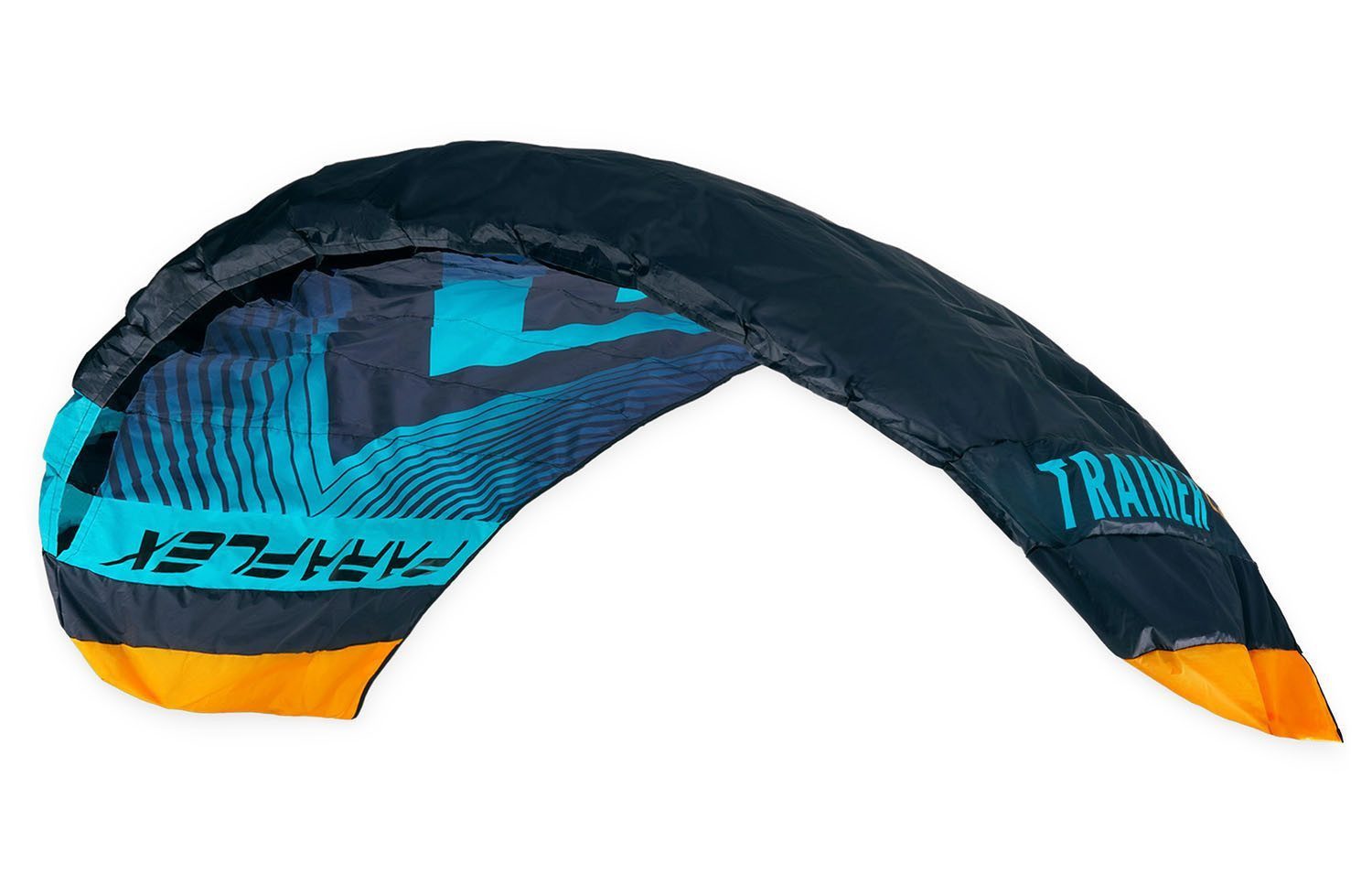 Wolkenstürmer Kite Paraflex Trainer 2.3 Lenkmatte 230 cm, (Actionkite Stunt Kite für Erwachsene Schwarz-Türkis, 1-tlg), Ready to Fly Powerkite mit Trainerbar für Kitesurfing