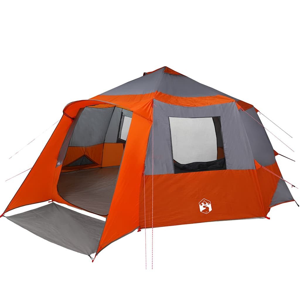 vidaXL Tunnelzelt Kabine Zelt 12-Personen Grau und Orange 500 x 500 x 294 cm, (1 tlg)