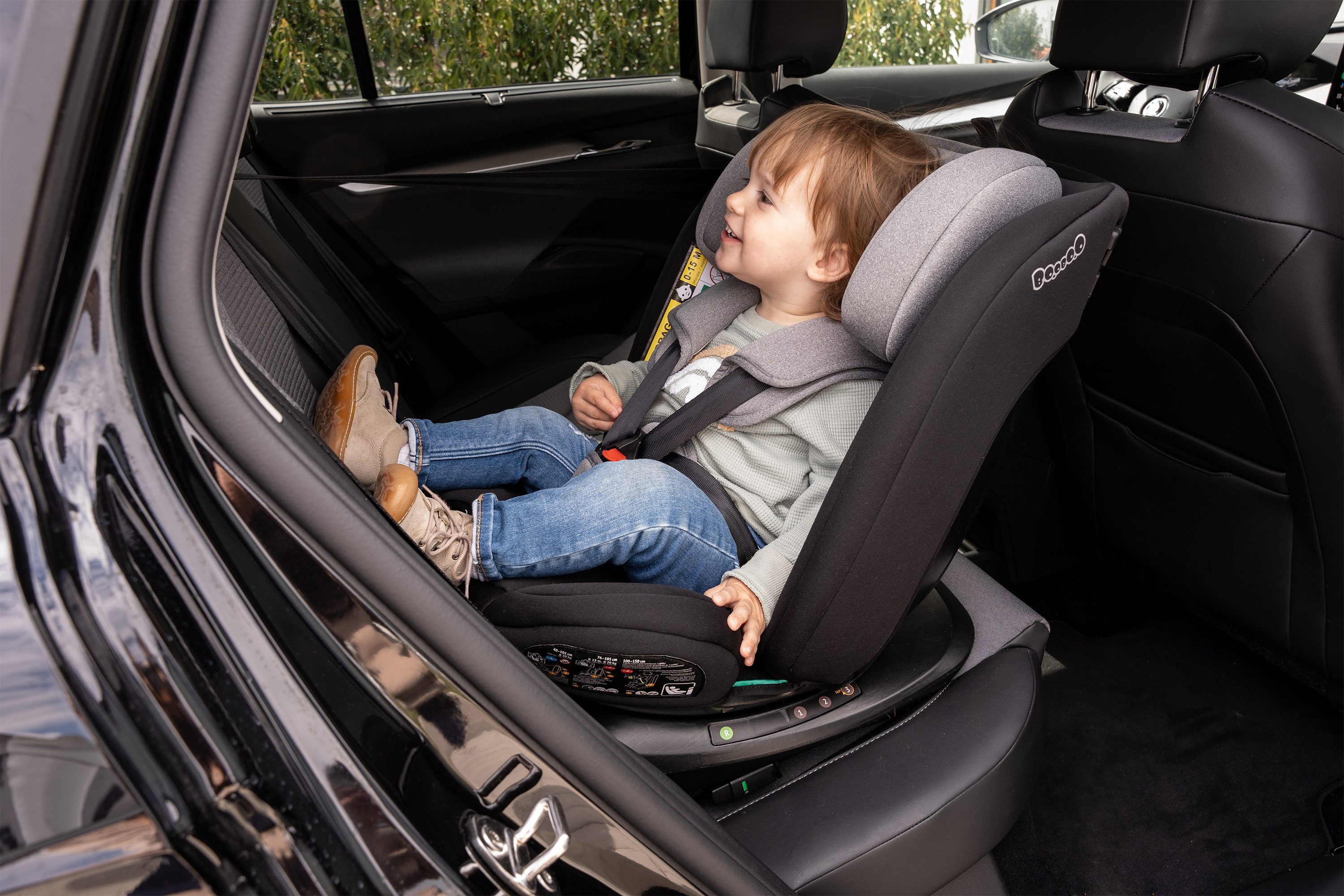 BooBoo Autokindersitz Safety Lissabon 360 Grad drehbar mit Isofix, ab: Geburt, bis: 12 Jahre, ab: 150 cm, rückwärts und vorwärts verwendbar, sicher und bequem von 40-150 cm