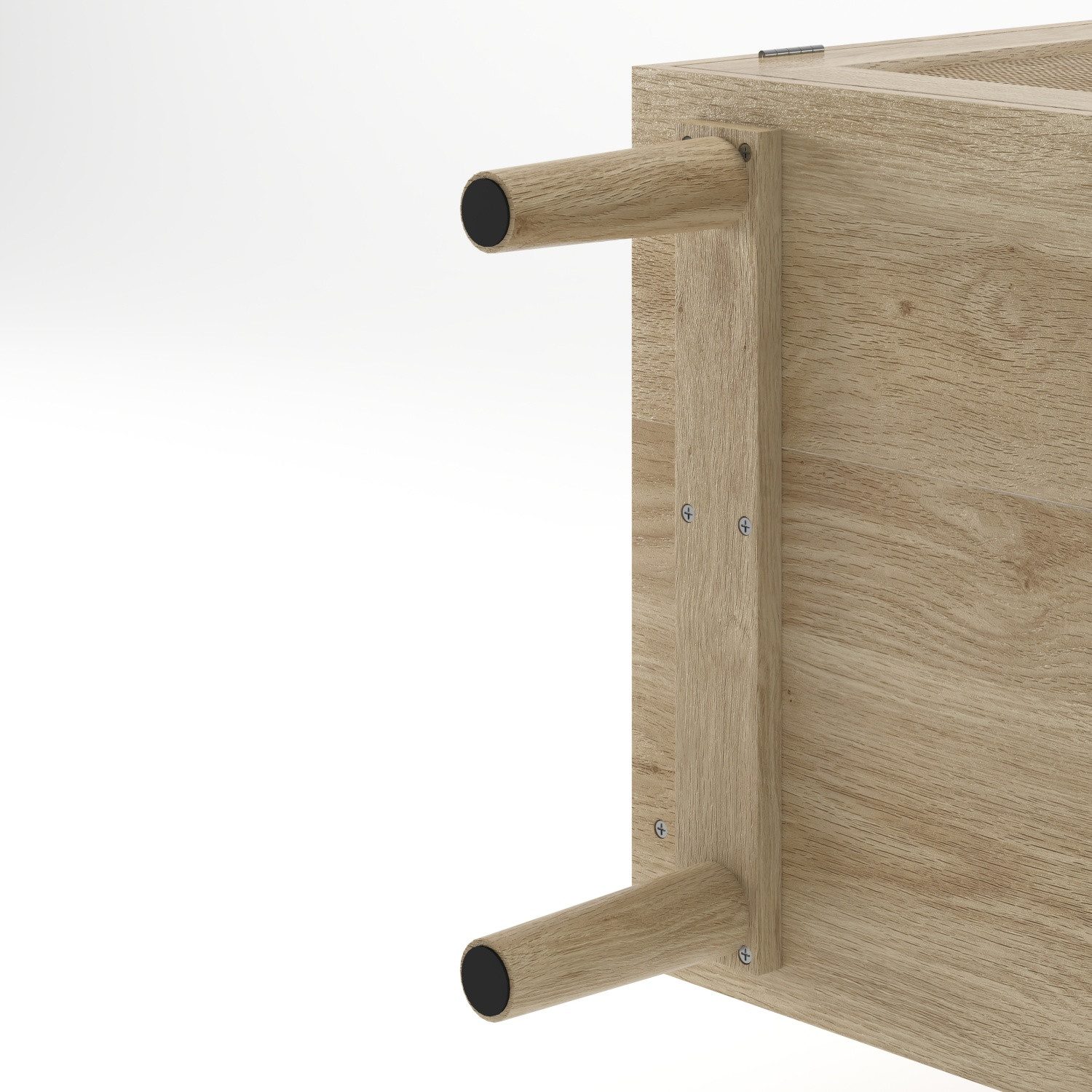 ANYSUN Mehrzweckschrank Schrank mit 2 Türen,4 füßen,Rattan Sideboard mit Massivholzgriffen (1-St., Einzelstück) Aufbewahrungsschrank mit Kippschutzvorrichtung,80×40×88cm für Diele