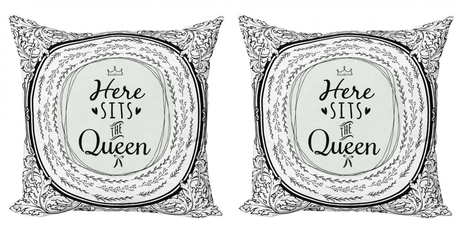 Hier Abakuhaus Digitaldruck, Sitzt Modern Doppelseitiger Königin Accent die Kissenbezüge Liebe (2 Locken Stück), Oval
