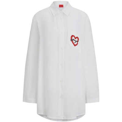 HUGO Sleepshirt Hugo Damen The Sleep Shirt Pajama Bottom, White100