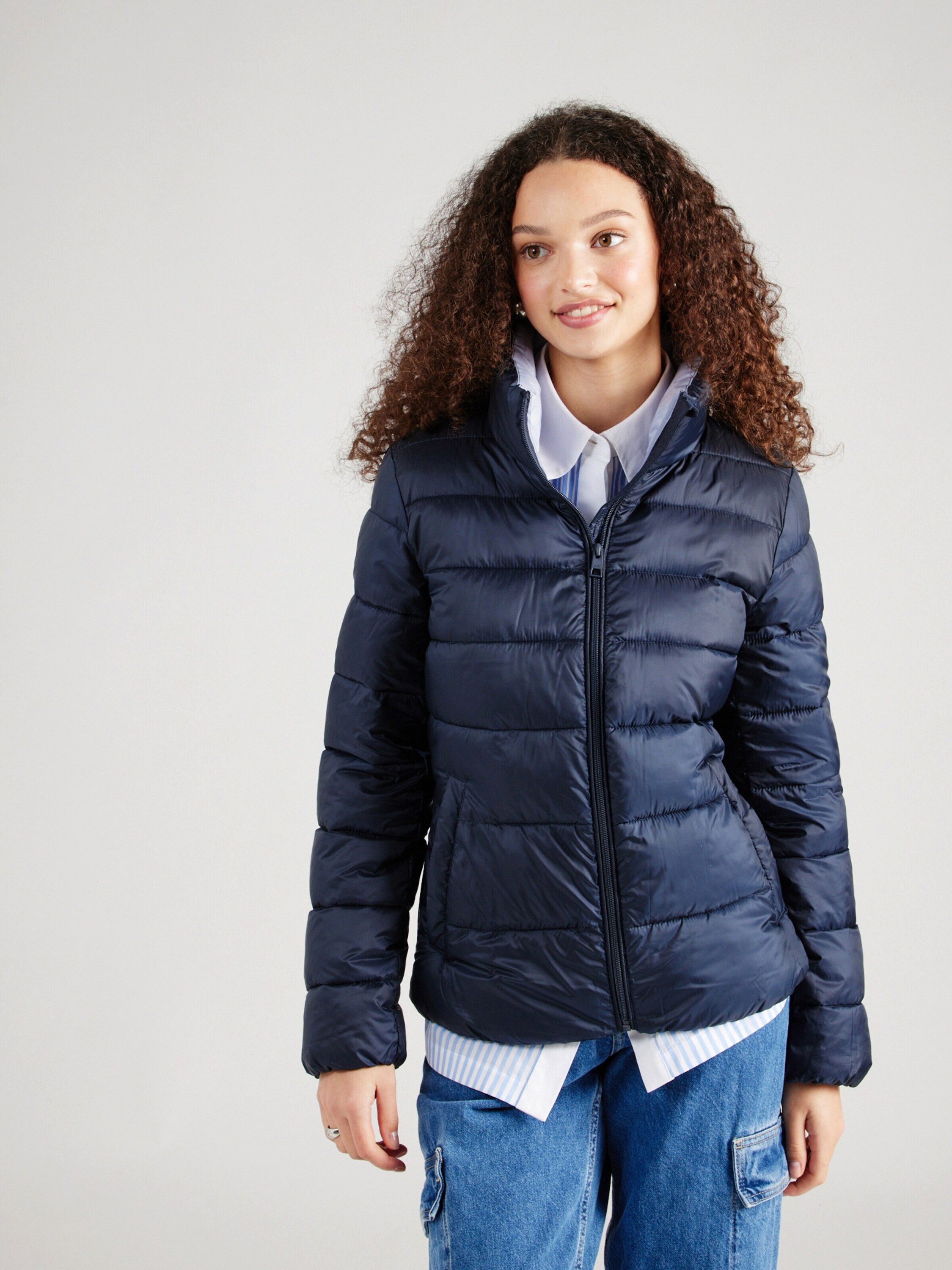 Damen Jacke Esprit Jacke Dunkelblau Kapuze Esprit Daunenjacke Blau