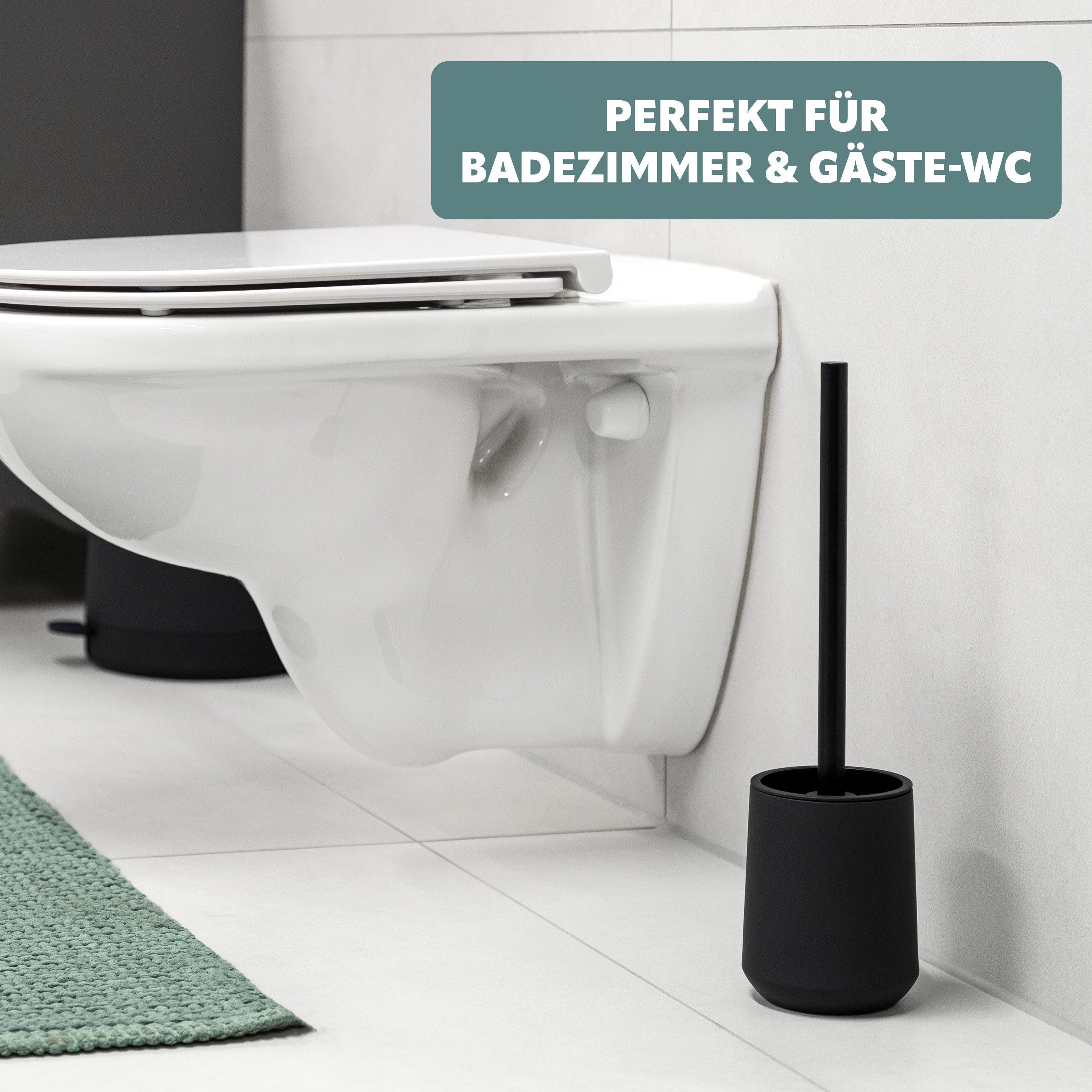 eluno WC-Garnitur WC-Bürste inkl. 1x Ersatzbürstenkopf, Kunststoff, (1-tlg) – Bild 4 von 5