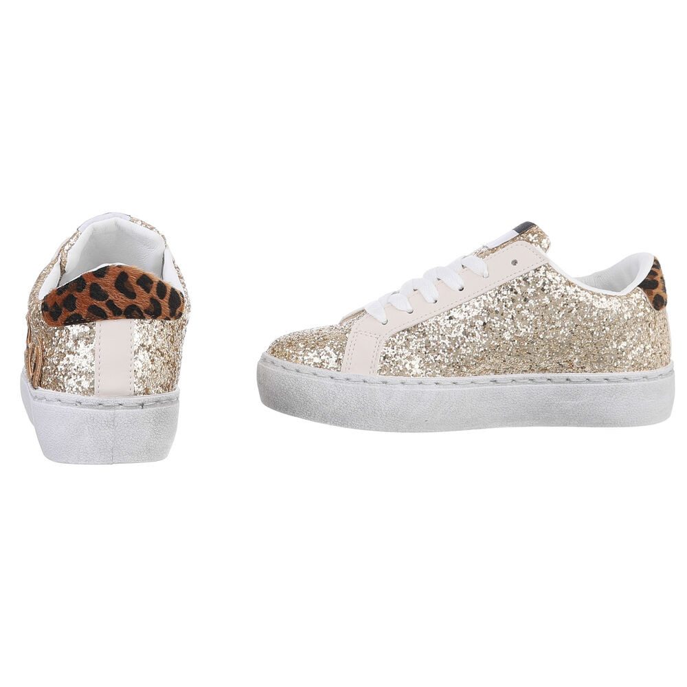 Ital-Design Damen Low-Top Freizeit Sneaker (88930558) Flach Sneakers Low in Gold – Bild 5 von 5