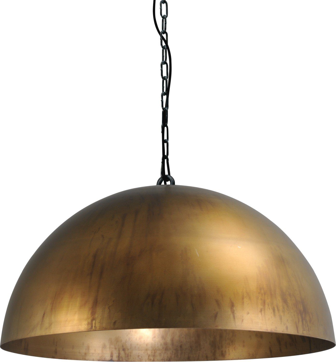Licht-Erlebnisse Pendelleuchte LARINO, ohne Leuchtmittel, Hängeleuchte Ø 60 cm E27 in Messing antik Industrie Design Metall