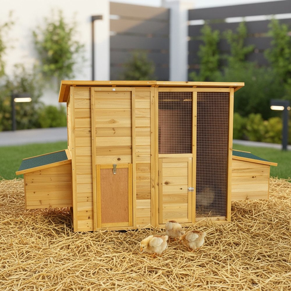 Mucola Hühnerstall 214 CM Hühnerstall Hühnerhaus Hasenstall Kaninchen