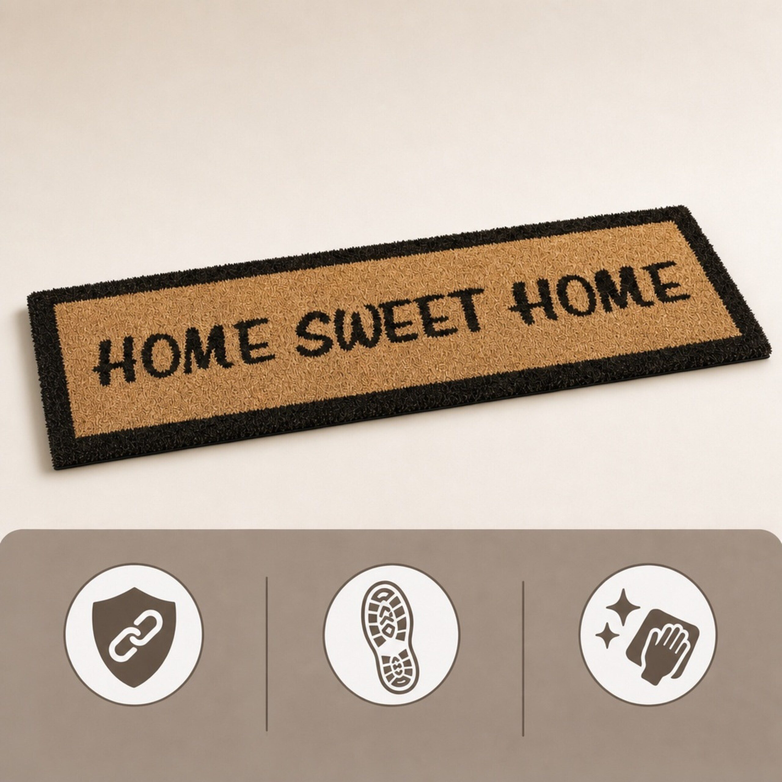 relaxdays Fußmatte HOME SWEET HOME, Rechteckig, Höhe: 15 mm – Bild 5 von 5