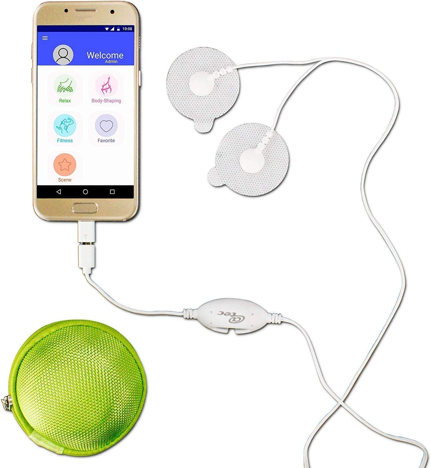 @tec Massagegerät EMS Massagegerät elektrisch mit App-Steuerung Android, Smartphone-Reizstromgerät, Elektronische Muskel Stimulation, Massage