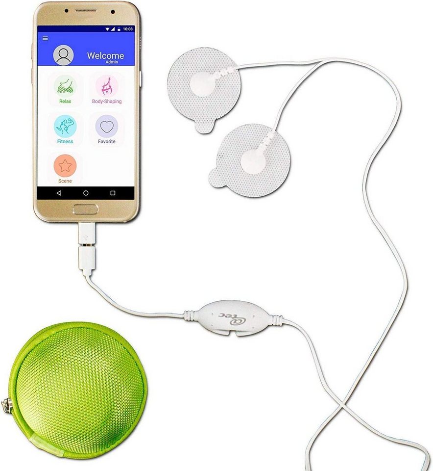 @tec Massagegerät EMS Massagegerät elektrisch mit App-Steuerung Android, Smartphone-Reizstromgerät, Elektronische Muskel Stimulation, Massage