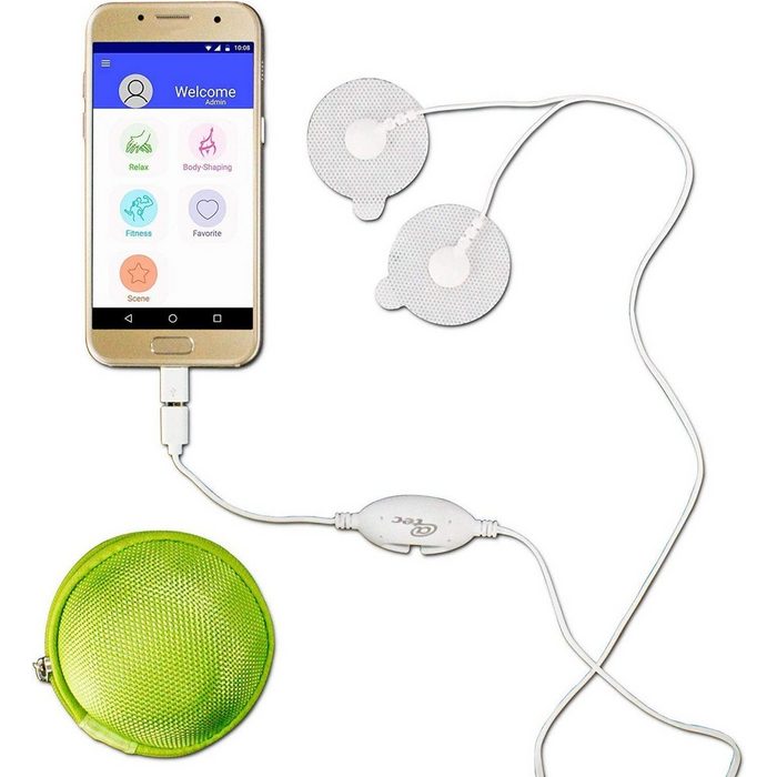 @tec Massagegerät EMS Pad Smartphone-Reizstromgerät Elektronische Muskel Stimulation Massage Körperformung Fitness ab Android 4.4