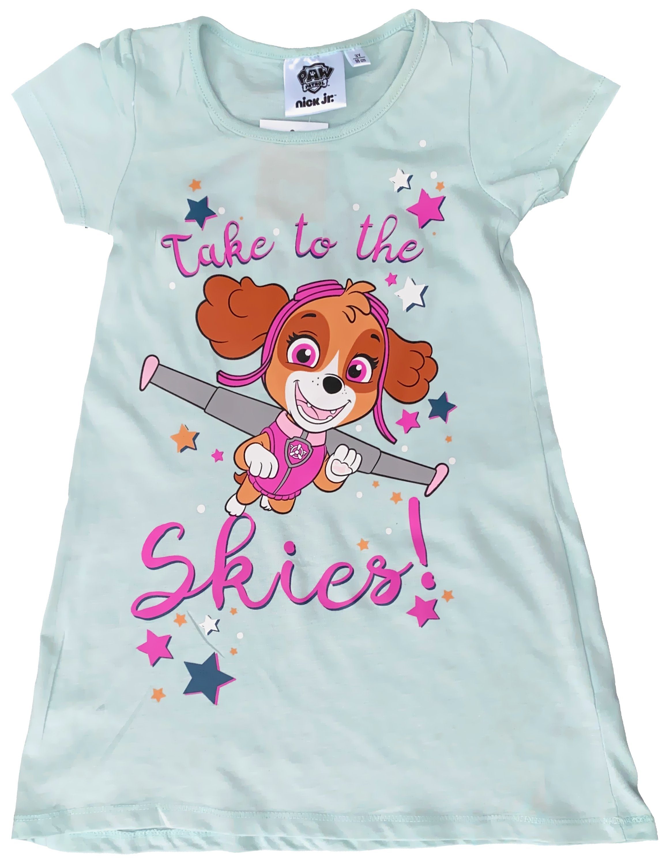 Nachthemd PAW Patrol Mädchen Nachthemd Skye + Everest rosa + türkis Gr.98 104 110 116 128 Alter 3 4 5 6 8 Jahre