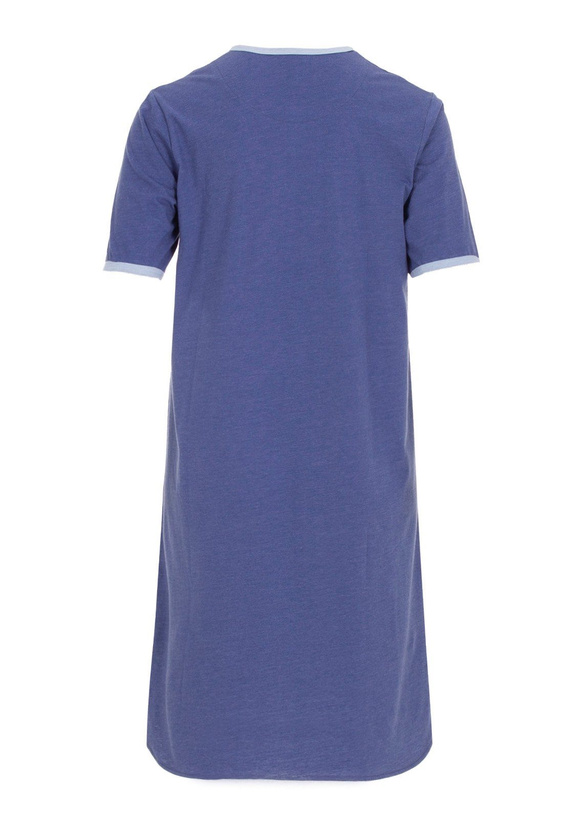 blau Kurzarm Henry Nachthemd - Nachthemd Terre Uni