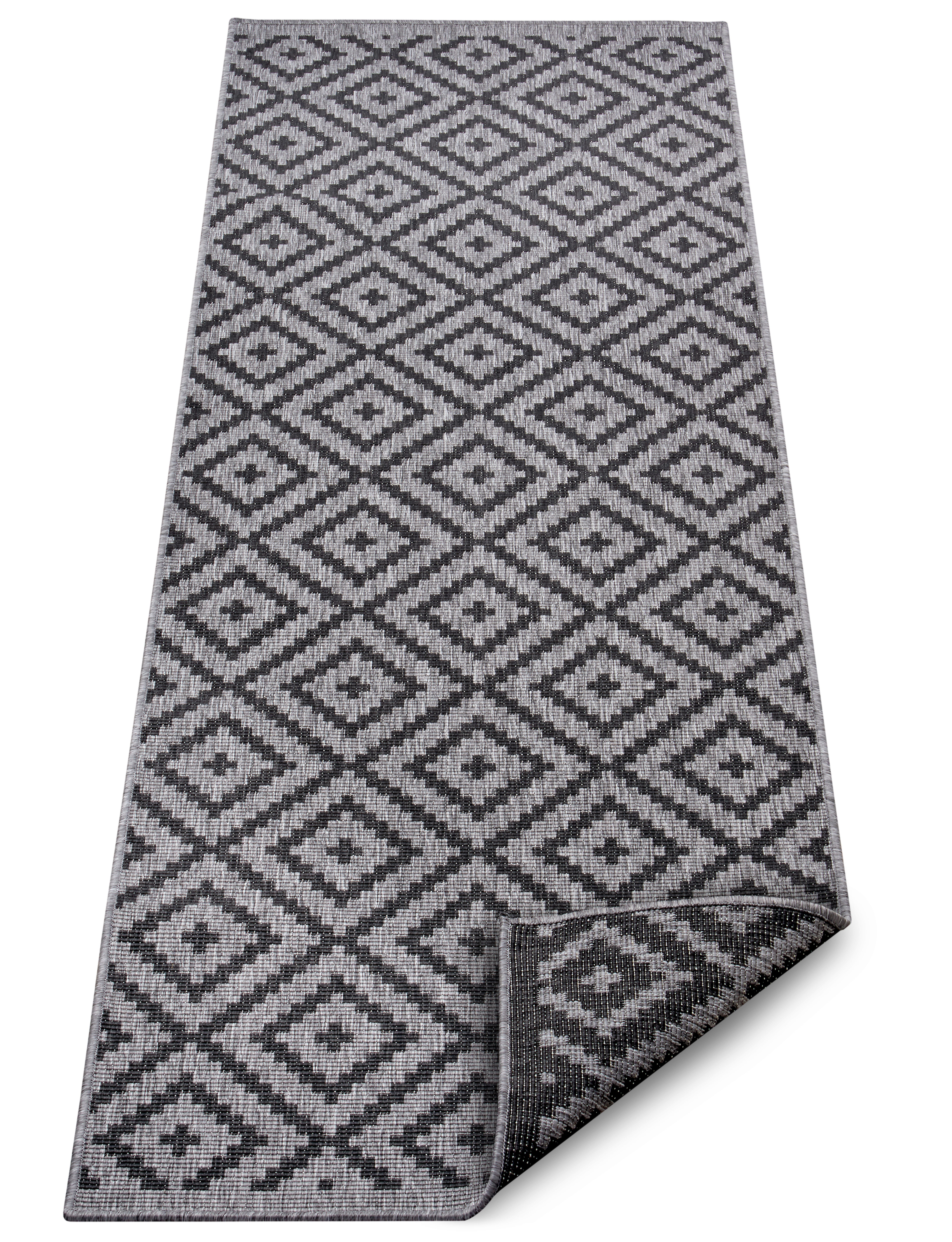 my home Läufer Ronda Wendeteppich, rechteckig, Höhe: 5 mm, Sisal-Optik, Flachgewebe, In- und Outdoor, geometrisches Boho Design