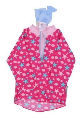 Sterntaler® Badeanzug Langarm-Schwimmshirt Seesterne Schwimmshirt Kinder - Langarm-Schwimm Shirt in Magenta mit Muscheln und Seesternen, UV-Schutz 50+ Badeshirt Baby Mädchen mit Frontzipper und Kinnschutz