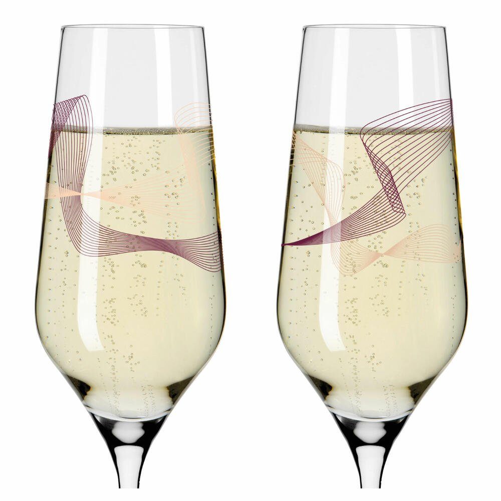 Ritzenhoff Champagnerglas Kristallwind Champagner 2er-Set 001, 2-tlg., Kristallglas, Made in Germany