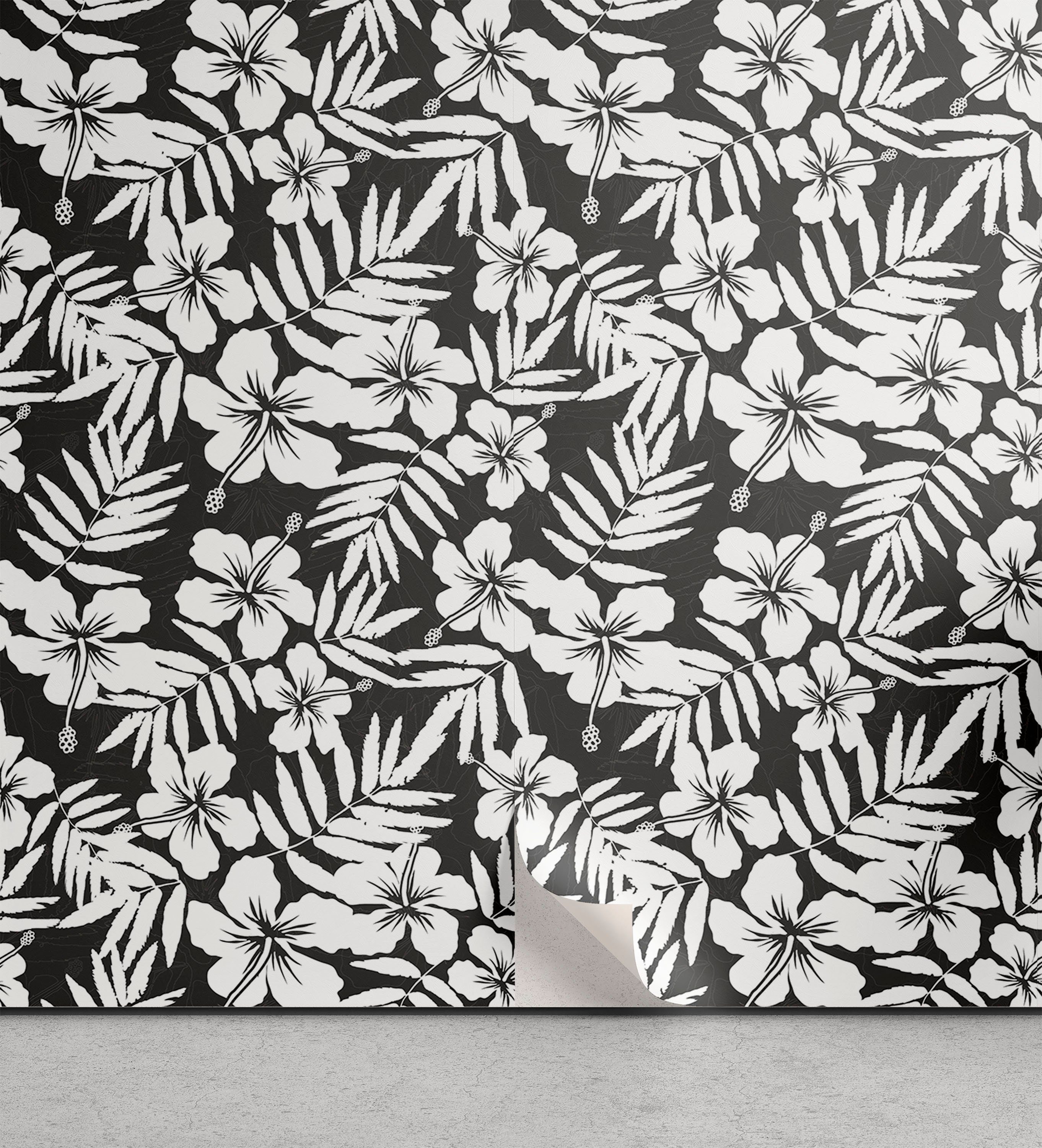 Abakuhaus Vinyltapete selbstklebendes Wohnzimmer Küchenakzent, Tropisch Exotische Hibiskus-Blume