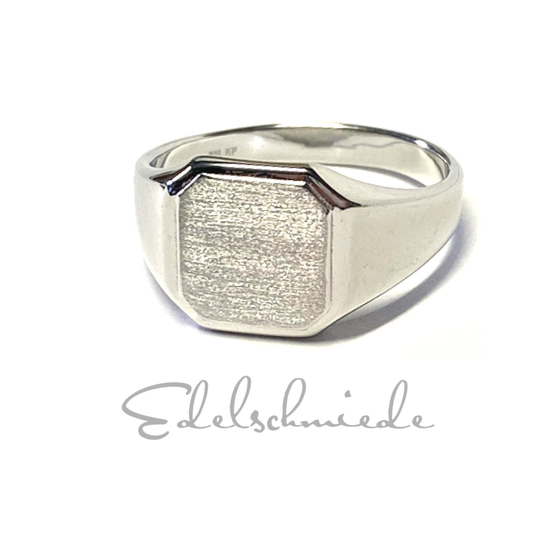 Edelschmiede925 Silberring Ring 925 Silber rhodiniert teilweise matt  Herrenring Siegelring #72