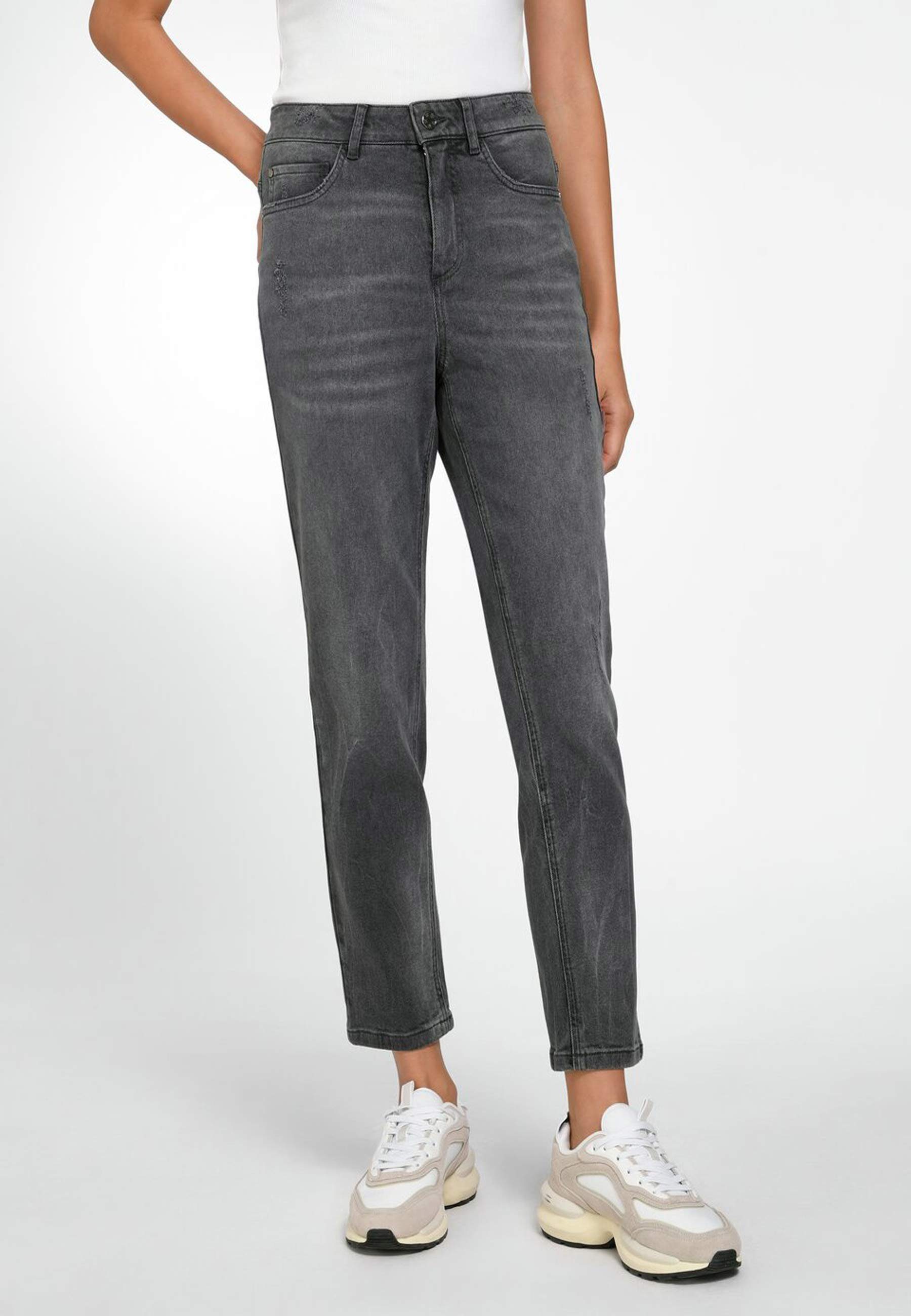 Basler 5-Pocket-Jeans Cotton mit modernem grau Design
