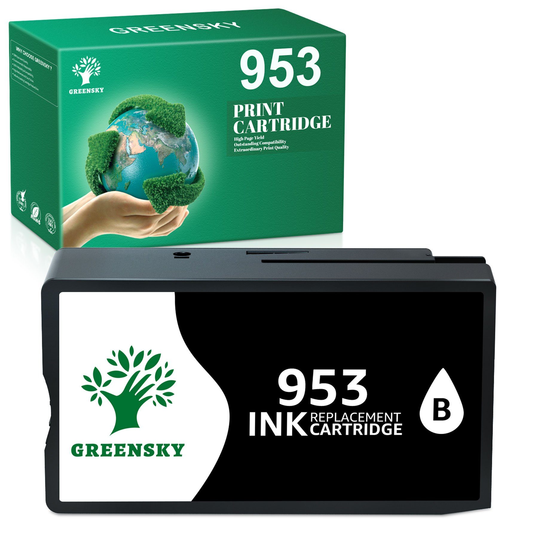 Officejet Greensky 7710 XL Schwarz Tintenpatrone 1x HP 953 7720 953XL für 7730 8720 Pro