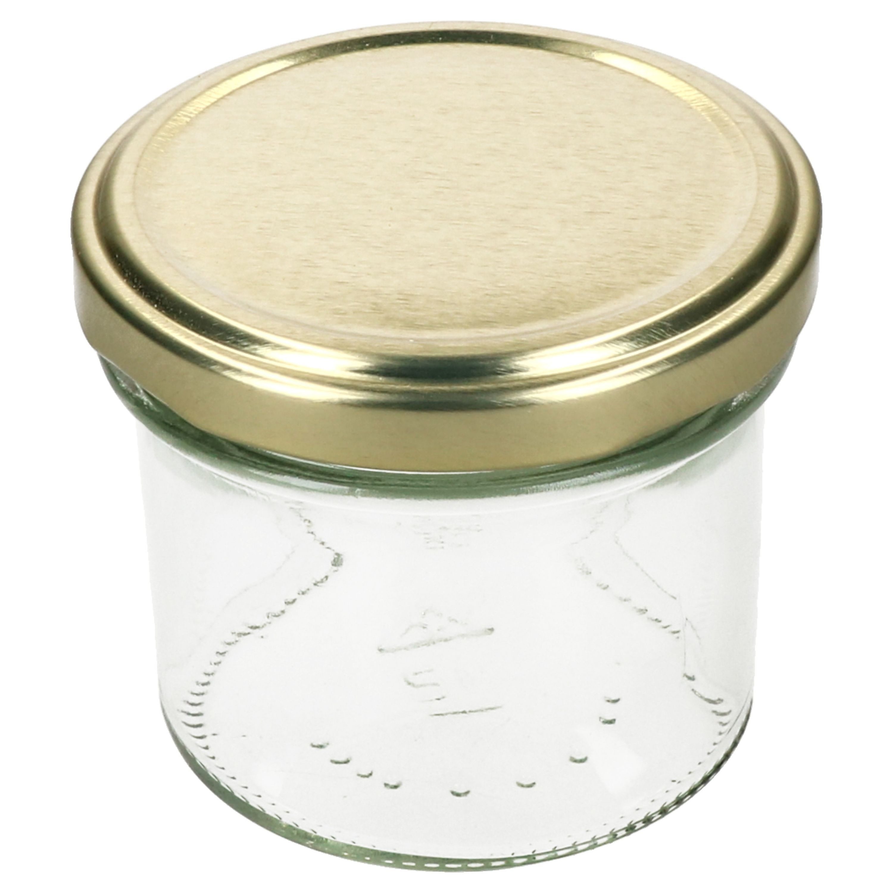 MamboCat Einmachglas 25er Set Sturzglas 125ml Einmachglas TO66 Gold Deckel, Glas – Bild 4 von 5