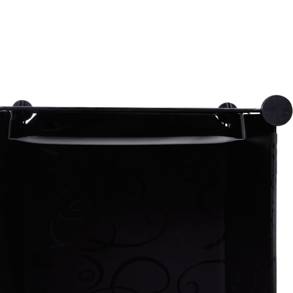 Fächern Schwarz 37×115×150 Kleiderschrank mit (1-St) und Weiß cm furnicato 9 Schrank Modularer