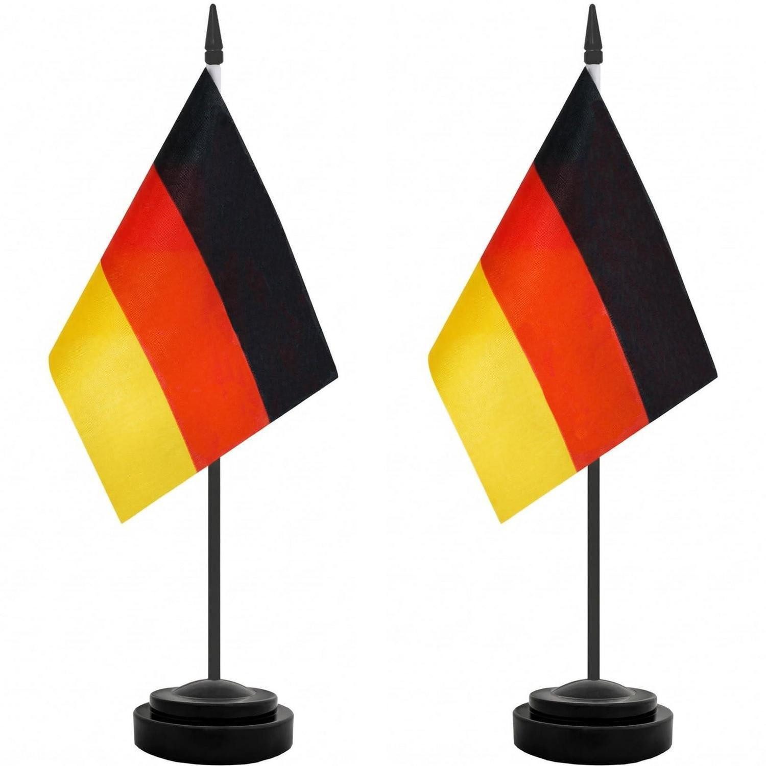 LuxusKollektion Flagge Tischflagge Deutschland 2er Set 14x21cm Fußball