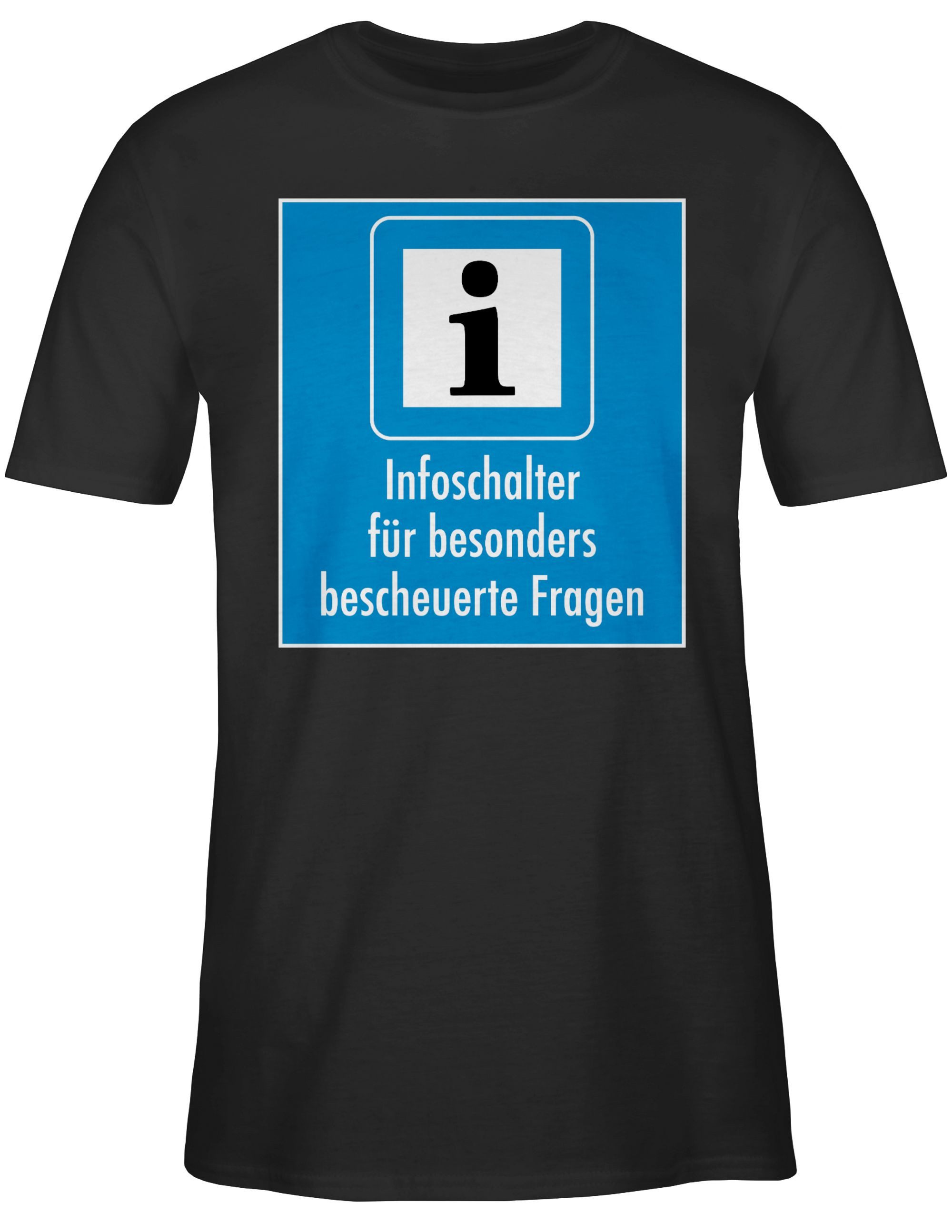 Shirtracer T-Shirt Infoschalter für besonders bescheuerte Fragen, Infoschalter für dumme Kollegen - Herren