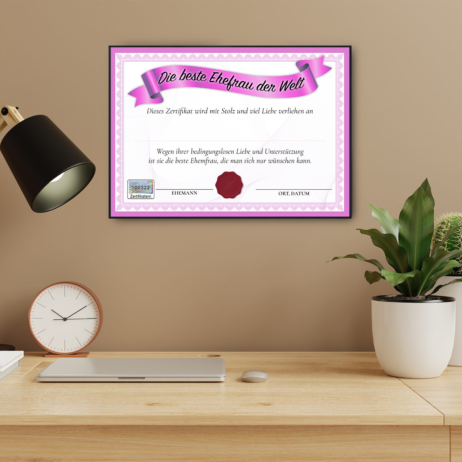 Tigerlino Poster Beste Ehefrau Geschenk Geburtstag Ehe Urkunde Valentinstag günstig online kaufen