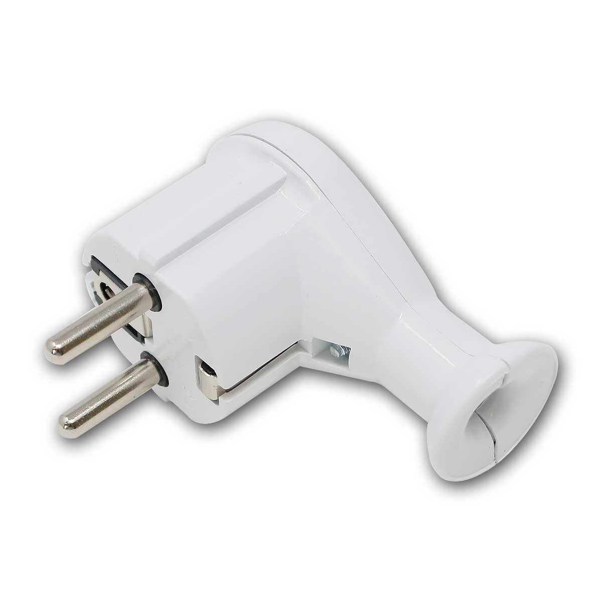world-trading-net Schuko-Stecker Schutzkontakt Winkel-Stecker WTN-II weiß 2P+Z