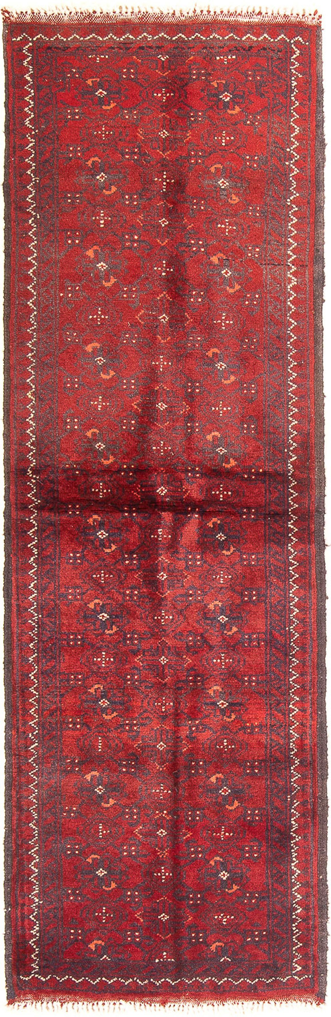 cm - Handgeknüpft, Orientteppich 7 x Zertifikat Afghan rechteckig, mit Einzelstück Höhe: - 44 140 mm, Wohnzimmer, rot, morgenland,